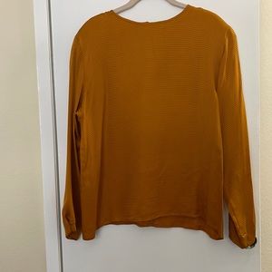 100% silk gold colored blouse
